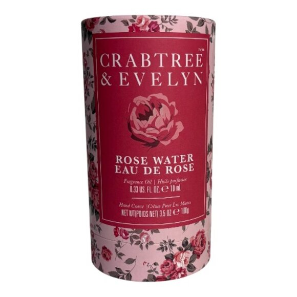 Crabtree & Evelyn Rosewater Gift Set 0.33oz Fragrance Oil 3.5oz Hand Crème NIP - Picture 4 of 8